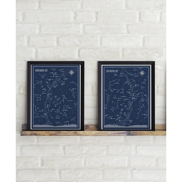 Zestaw 2 plakatów Follygraph Little & Big Astronomer Blue, 30x40 cm