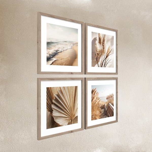 Obrazy zestaw 4 szt. drukowane z ramą w zestawie 30x30 cm Boho Dreams – Styler-image-3