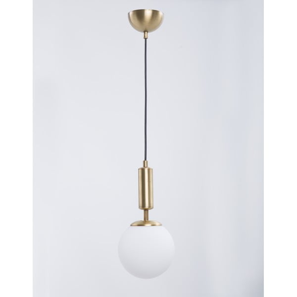 Lampa wisząca w biało-złotym kolorze ze szklanym kloszem ø 15 cm Monera – Squid Lighting