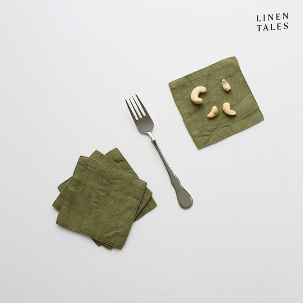 Zielone tekstylne podkładki zestaw 4 szt. – Linen Tales