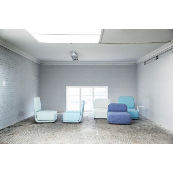 Pomarańczowy fotel z białym metalowym stolikiem Softline Standby Low + Side Table-image-1