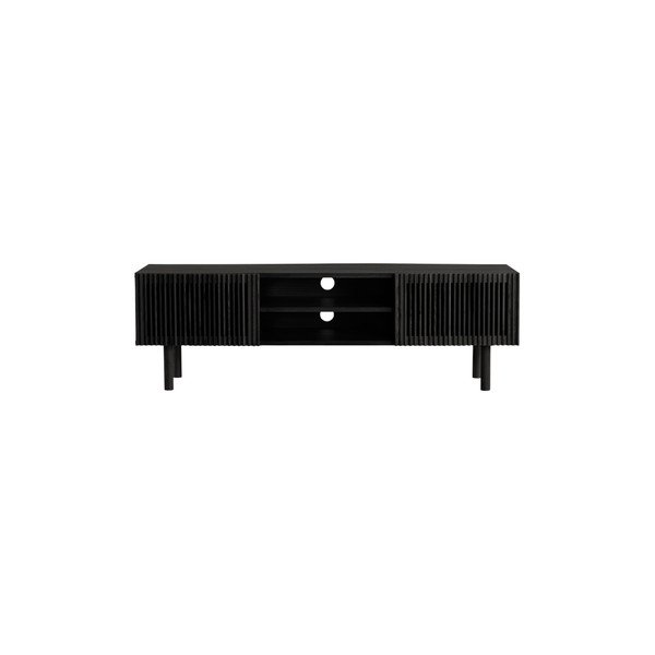Czarna szafka pod TV w dekorze jesionu 160x50x43 cm Sion – Jotex-image-2