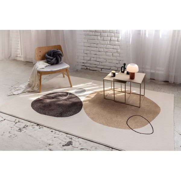 Beżowy/kremowy dywan 120x180 cm Peblinne – Universal-image-1