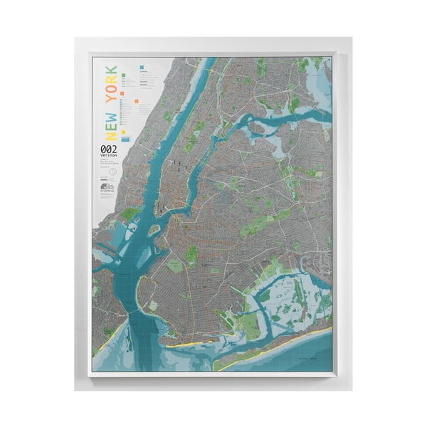 Magnetyczna mapa Nowego Jorku The Future Mapping Company New York City, 130x100 cm