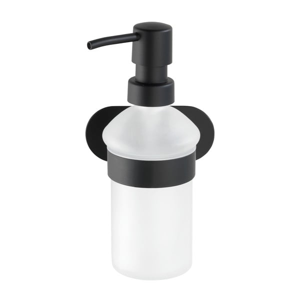 Ścienny dozownik do mydła z matowym czarnym uchwytem ze stali nierdzewnej Wenko Orea Trubo-Loc®-image-2