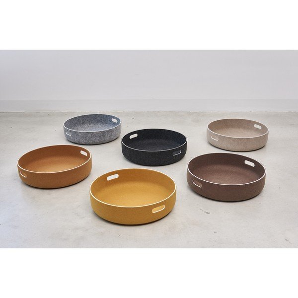 Tekstylny koszyk do przechowywania ø 46x12 cm Cesto Black – MiaCara-image-1