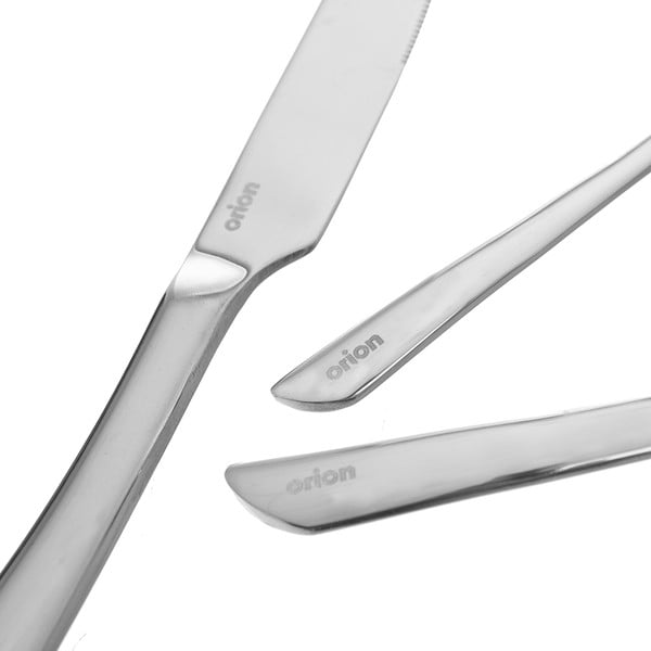 Sztućce 24 szt. ze stali nierdzewnej w kolorze srebra Shape – Orion-image-4