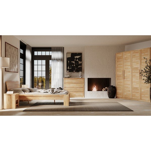 Niska komoda z litego drewna dębowego w naturalnym kolorze 105x96 cm Timo – Olivia Living-image-3