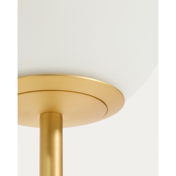 Lampa stołowa w biało-złotym kolorze ze szklanym kloszem (wysokość 35 cm) Brisia – Kave Home-image-2