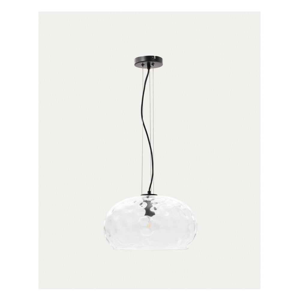 Czarna lampa wisząca ze szklanym kloszem ø 40 cm Balma – Kave Home (zdjęcie 5)