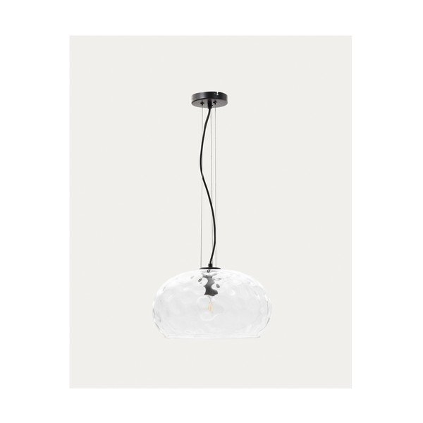 Czarna lampa wisząca ze szklanym kloszem ø 40 cm Balma – Kave Home-image-4