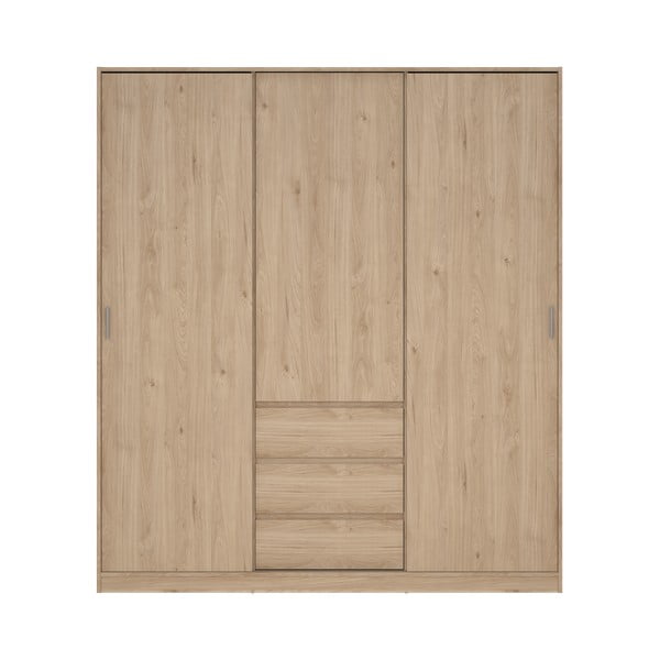 Szafa w dekorze dębu z drzwiami przesuwnymi w naturalnym kolorze 177x200x60 cm Naia – Tvilum