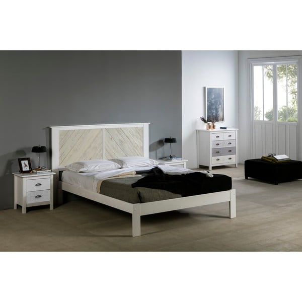 Białe łóżko 2-osobowe Marckeric Roma, 140x190 cm-image-1