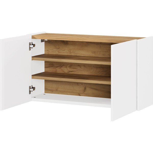 Biała szafka w dekorze dębu wisząca 93x52x29 cm Libbiano – Germania-image-2