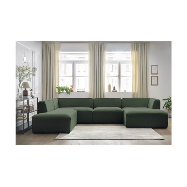 Zielony narożnik modułowy (lewostronny/w kształcie litery U) Megeve – Bobochic Paris-image-3