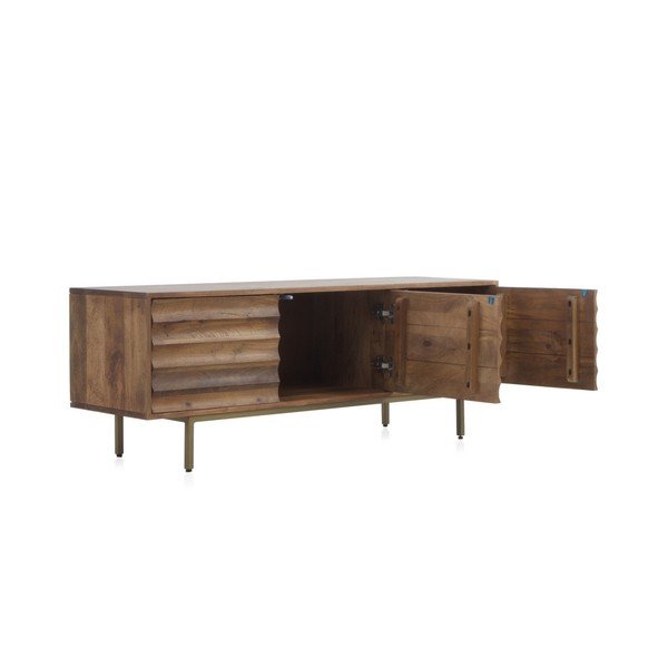 Szafka pod TV z litego drewna mango 140x51 cm Ripple – Geese-image-1