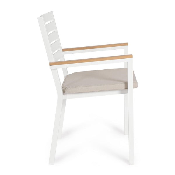 Białe metalowe krzesła ogrodowe zestaw 4 szt. Henna   – Bizzotto-image-2