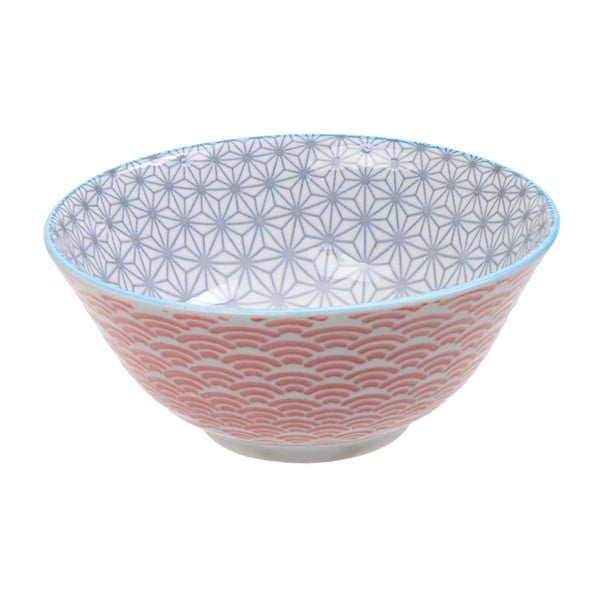 Czerwono-szara porcelanowa miska Tokyo Design Studio Star, ⌀ 15,2 cm