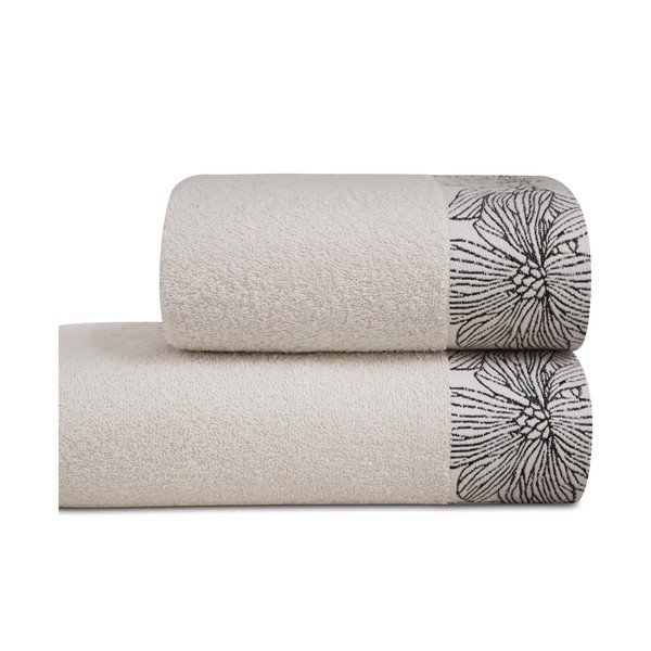 Bawełniany ręcznik frotte w kolorze kości słoniowej 50x100 cm Valencia – My House-image-2