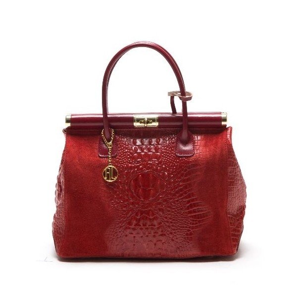 Skórzana torebka Anna Luchini 825 Rosso