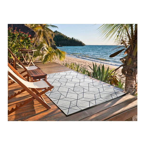 Kremowo-niebieski dywan odpowiedni na zewnątrz Universal Elba Geo, 140x200 cm-image-2