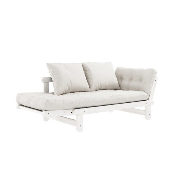 Sofa rozkładana z jasnobeżowym pokryciem Karup Design Beat White/Natural-image-3