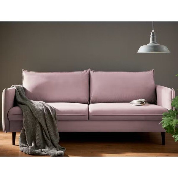 Lawendowa aksamitna sofa 203 cm Juli – Ropez-image-1