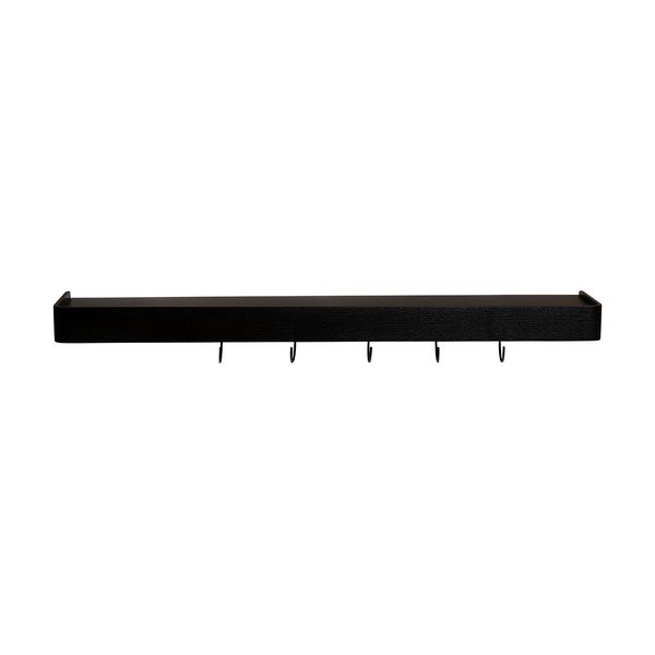 Czarny wieszak ścienny w dekorze jesionu z półką 120 cm Protopia – DAN-FORM Denmark-image-1