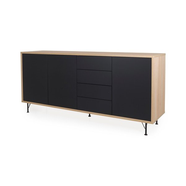 Czarna komoda Tenzo Flow, dł. 217 cm-image-1