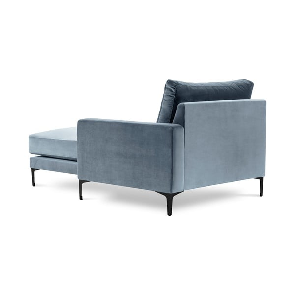 Jasnoniebieski aksamitny szezlong Kooko Home Harmony, prawostronny-image-3