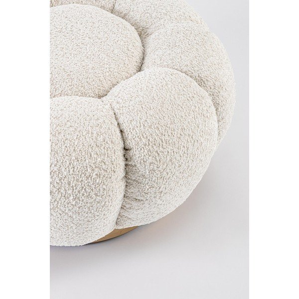 Kremowy podnóżek z materiału bouclé Florel – Bizzotto-image-3