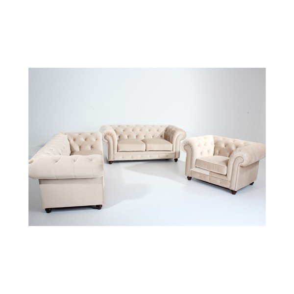Kremowy fotel Max Winzer Orleans Velvet-image-1