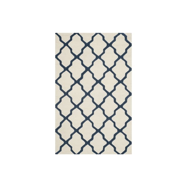 Biało-niebieski wełniany dywan Safavieh Ava, 243x152 cm