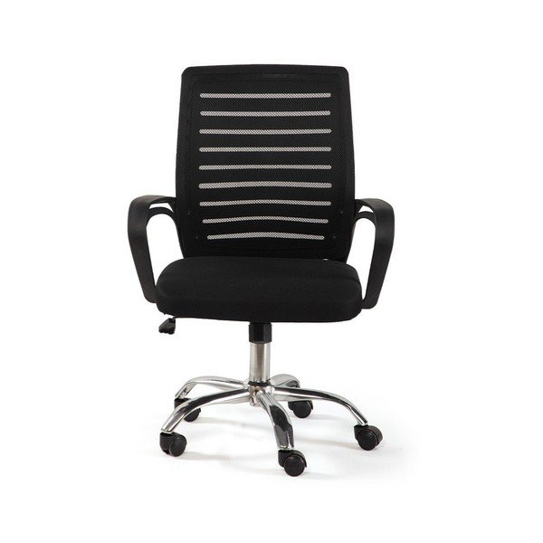 Czarne tapicerowane krzesło biurowe Evon – Bonami Essentials-image-2