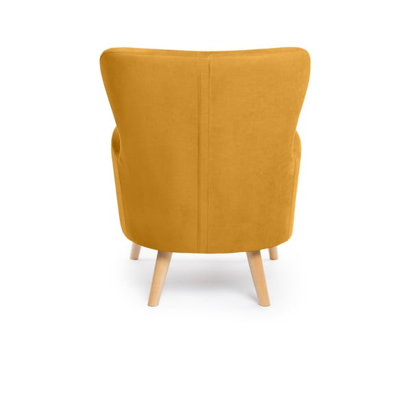 Musztardowy fotel typu uszak Noemye – Bonami Selection-image-4
