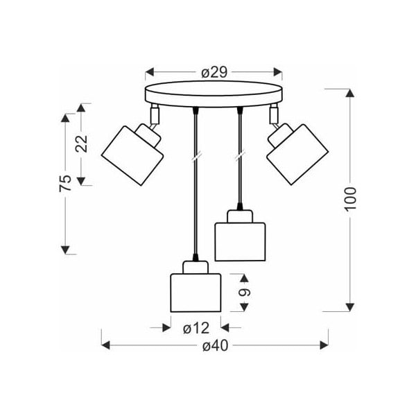 Czarna metalowa lampa wisząca Wama – Candellux Lighting-image-1