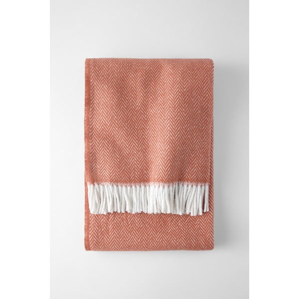 Ciemnoczerwony pled z domieszką bawełny Euromant Skyline, 140x180 cm