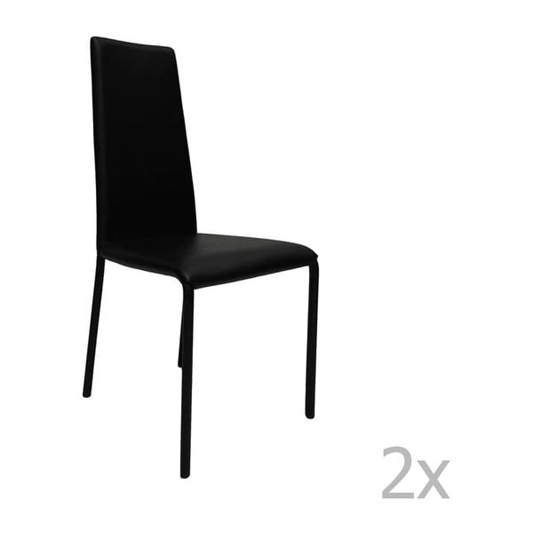Zestaw 2 czarnych krzeseł Esidra Eco