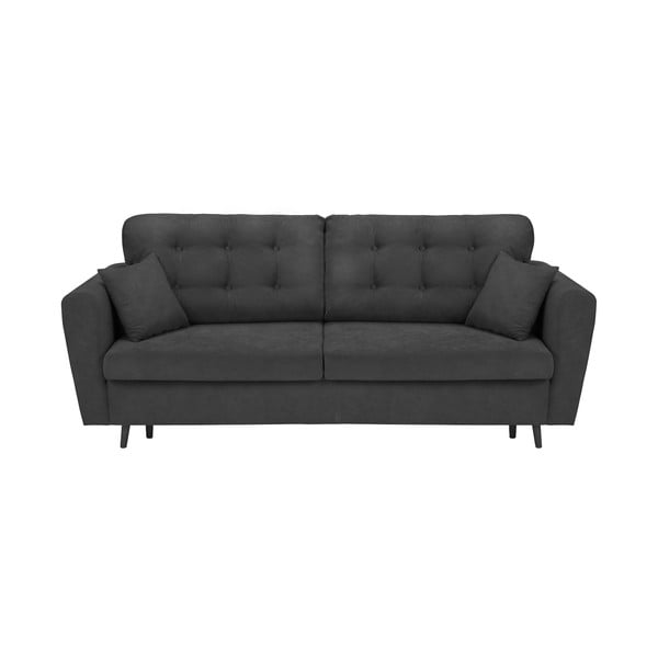 Ciemnoszara 3-osobowa sofa rozkładana ze schowkiem Cosmopolitan Design Lyon