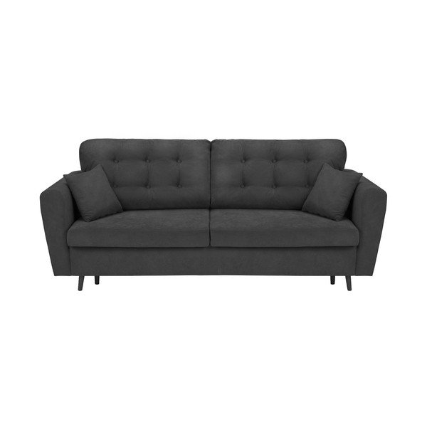 Ciemnoszara 3-osobowa sofa rozkładana ze schowkiem Cosmopolitan Design Lyon