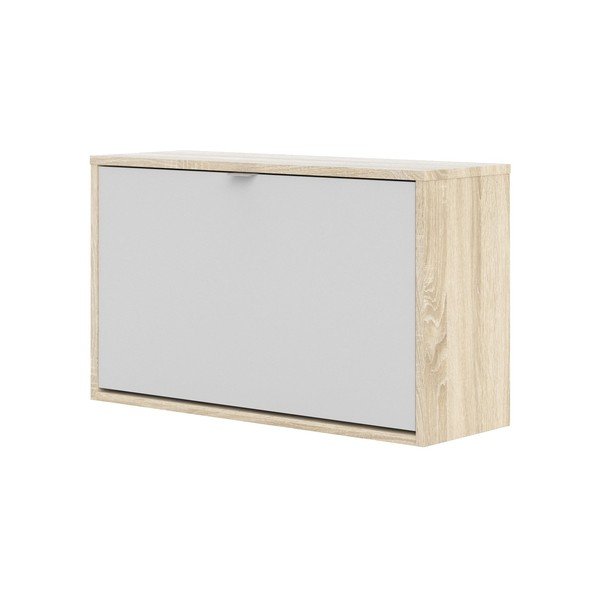 Biało-naturalna uchylna szafka wisząca na buty w dekorze dębu Shoes – Tvilum-image-3