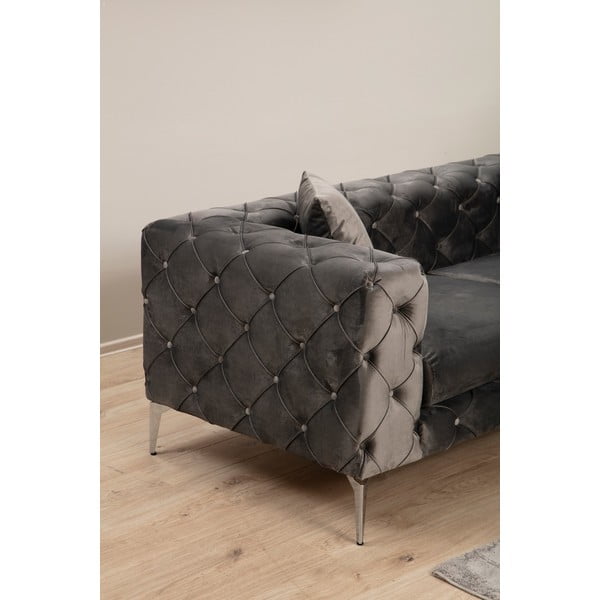 Ciemnoszara aksamitna sofa 237 cm Como – Balcab Home-image-4