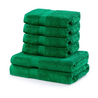 Zestaw 6 zielonych bawełnianych ręczników DecoKing Marina