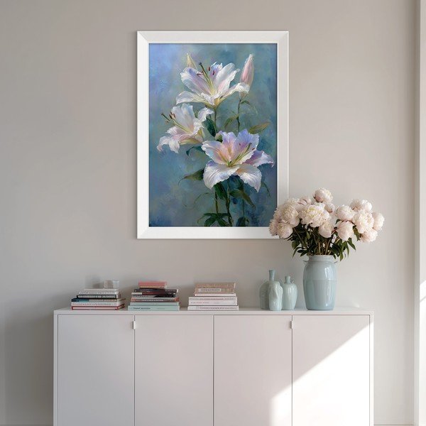 Obraz drukowany z ramą w zestawie 56x75 cm Lilies – Styler-image-2