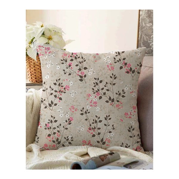 Brązowa poszewka na poduszkę z domieszką bawełny Minimalist Cushion Covers Bloom, 55x55 cm