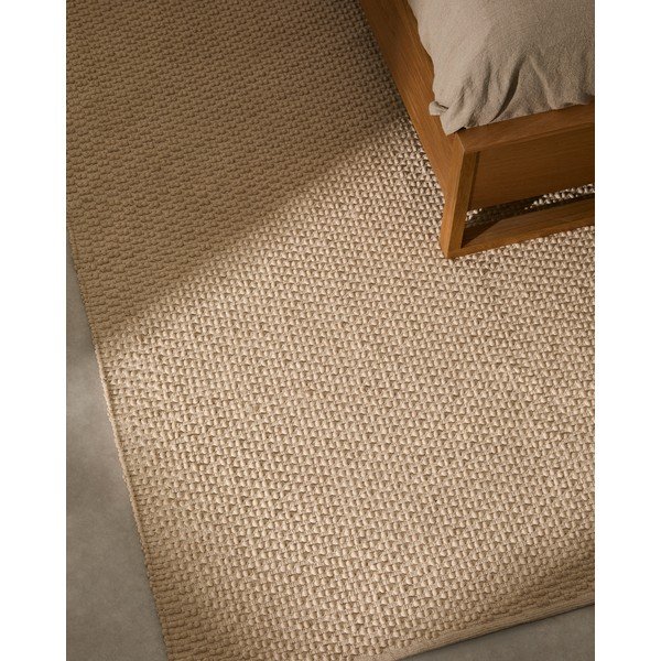 Kremowy dywan z mieszanki bawełny tkany ręcznie 160x230 cm Mascarell – Kave Home-image-3