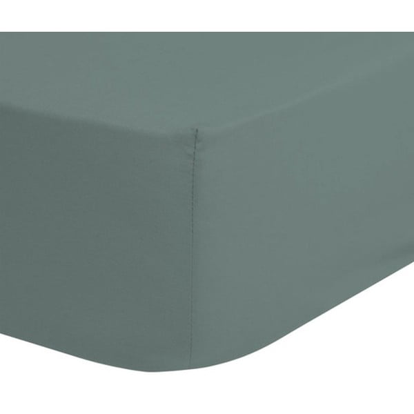 Dziecięce zielone bawełniane prześcieradło elastyczne Good Morning, 70x140/150 cm-image-1