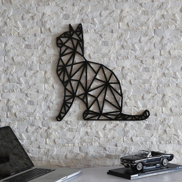 Czarna dekoracja ścienna Black Cat, 39x65 cm-image-3