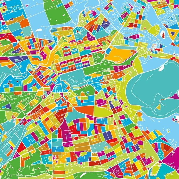 Obraz Homemania Maps Edinburgh, 60x60 cm