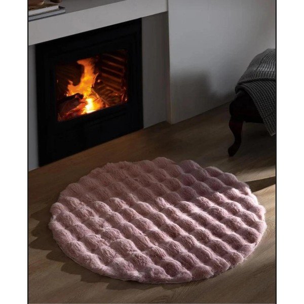 Różowy okrągły dywan odpowiedni do prania ø 150 cm Bubble Pink – Mila Home-image-2